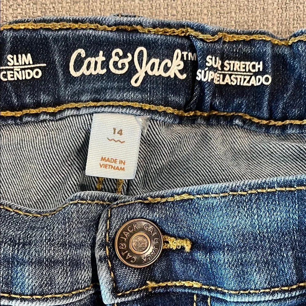 Cat & Jack Blue Slim-Fit Distressed Jeans